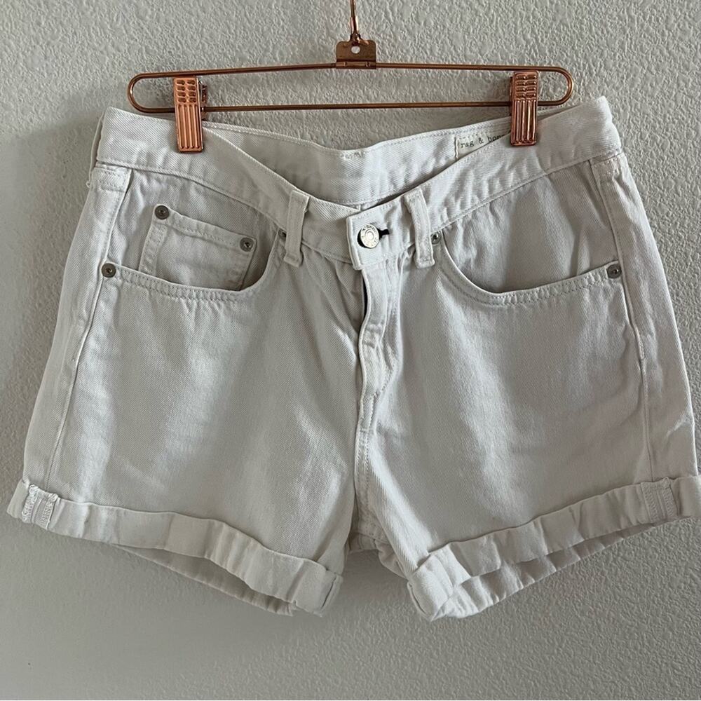 Rag & Bone Jeans White Shorts Cuffed Hem 27